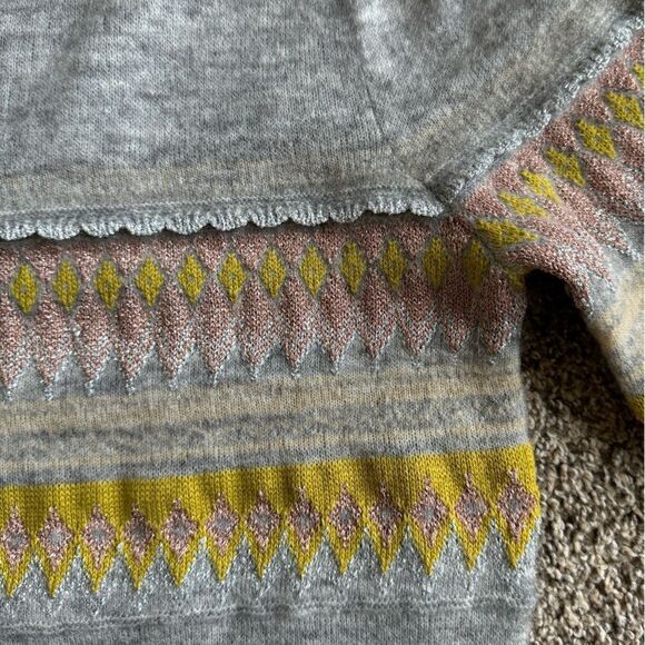 BCBG MAXAZRIA Mixed Intarsia Metallic Turtleneck Sweater Women’s Sz L Casual - Picture 7 of 10